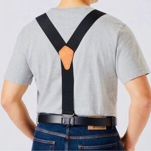 The Original Perry Suspenders Hook on Belt Navy Elastic Adjustable USA Made